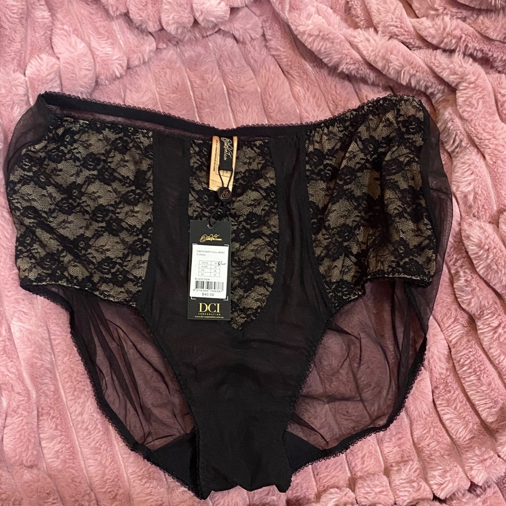 DCI Black Lace High-Waist Sheer Panty